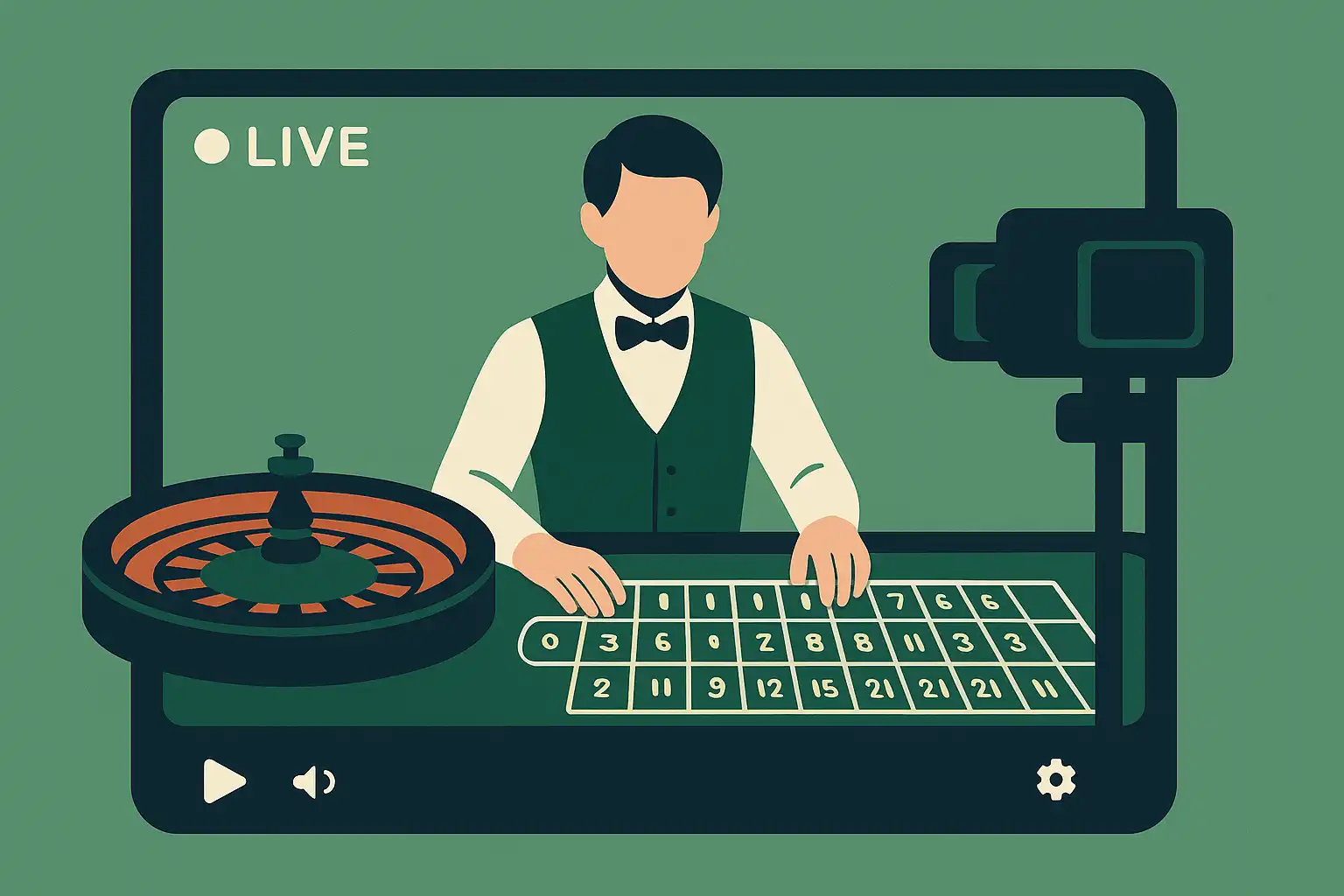 Live-Dealer am Roulette-Tisch im Atefia Live Kasino