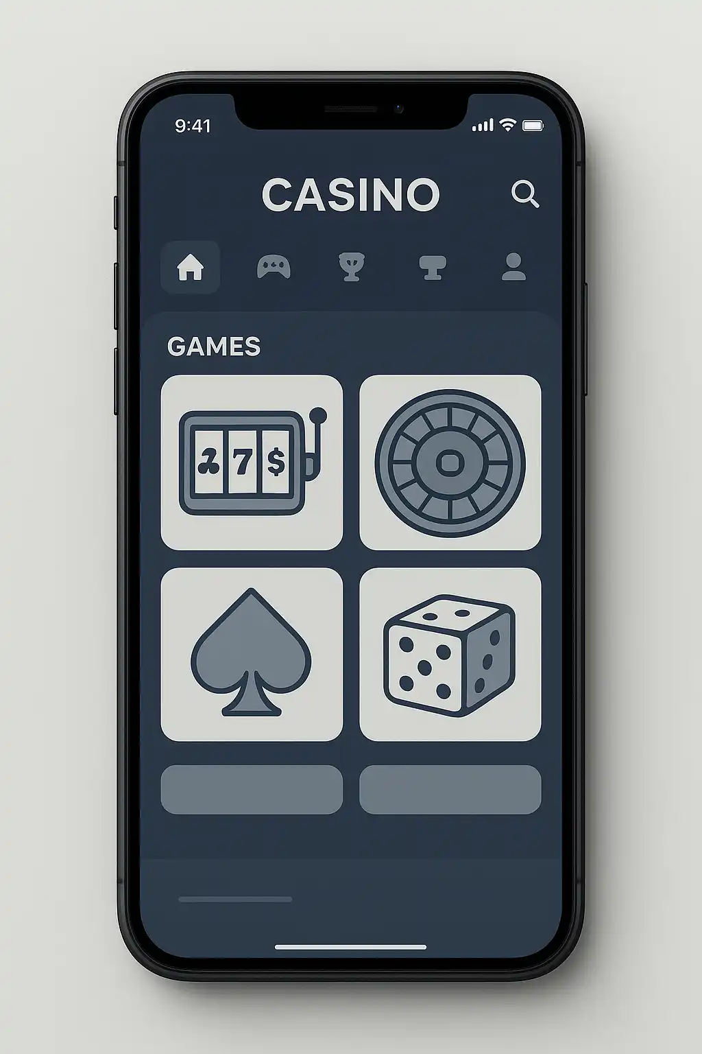 Atefia Kasino Spielangebot dargestellt auf einem Smartphone-Bildschirm